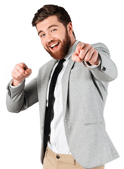 un empresario feliz